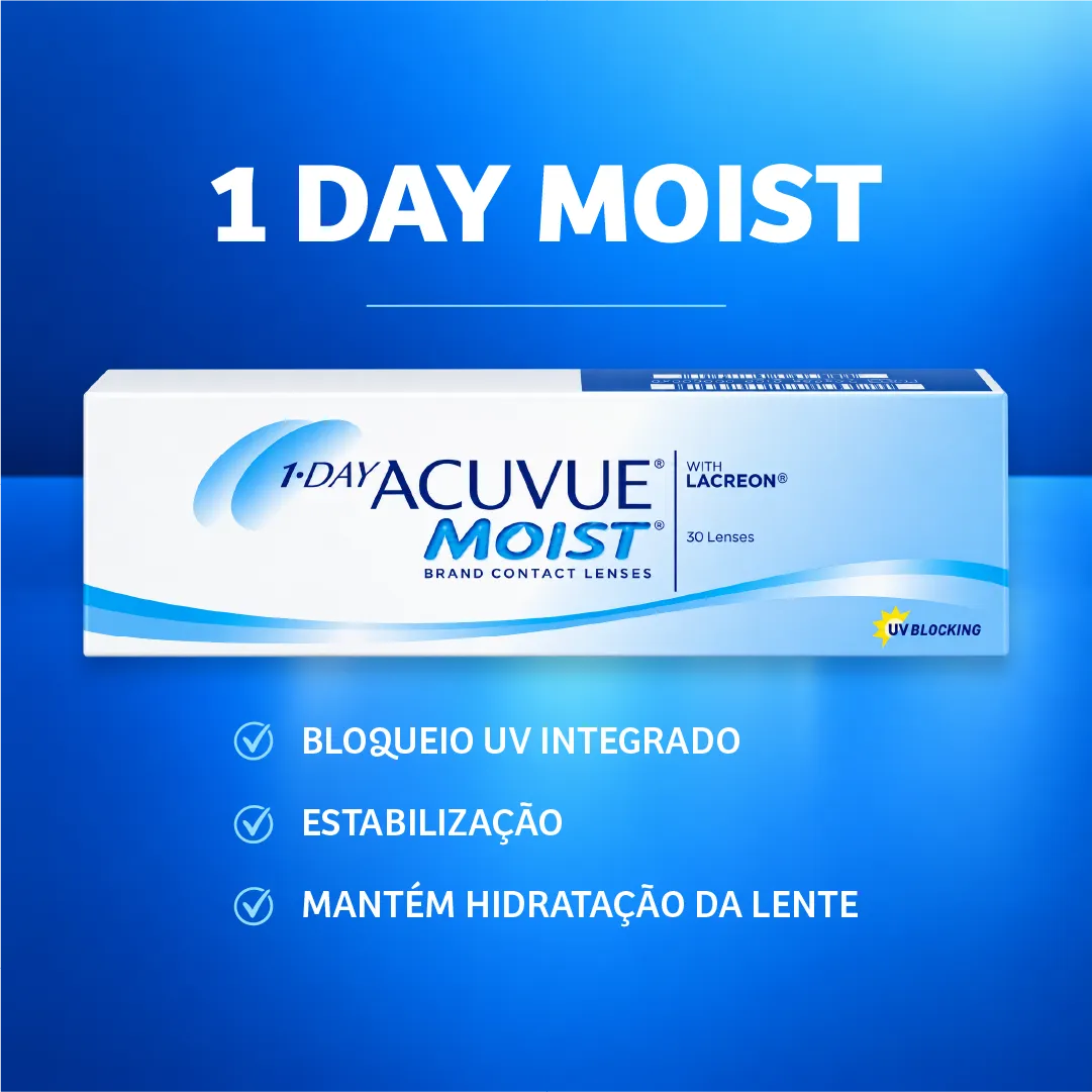 Caixa da lente de contato 1-Day Acuvue Moist Johnson & Johnson