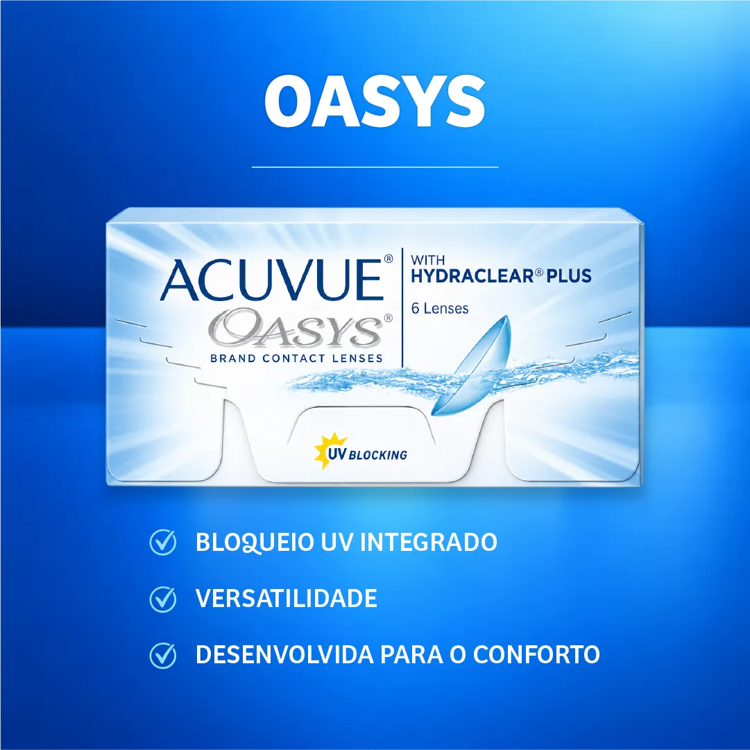 Caixa da lente de contato Acuvue Oasys com Hydraclear Plus Johnson & Johnson