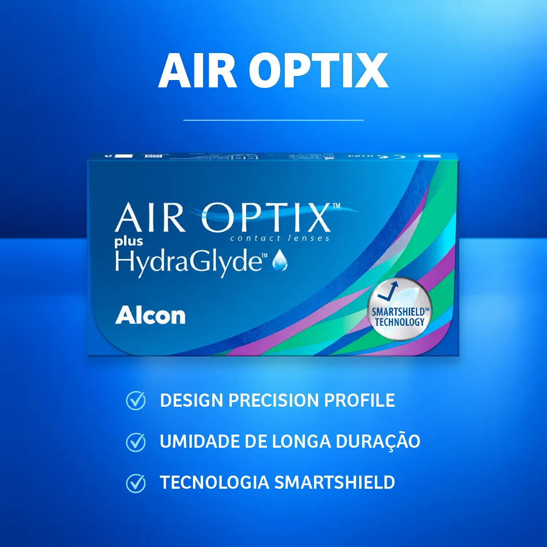 Caixa da lente de contato Air Optix Plus HydraGlyde Alcon