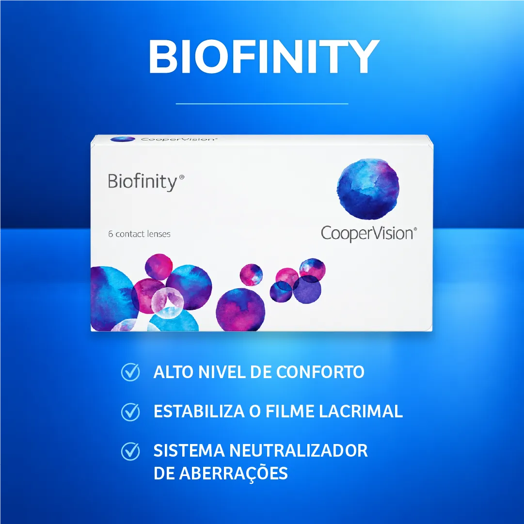 Caixa da lente de contato Biofinity CooperVision