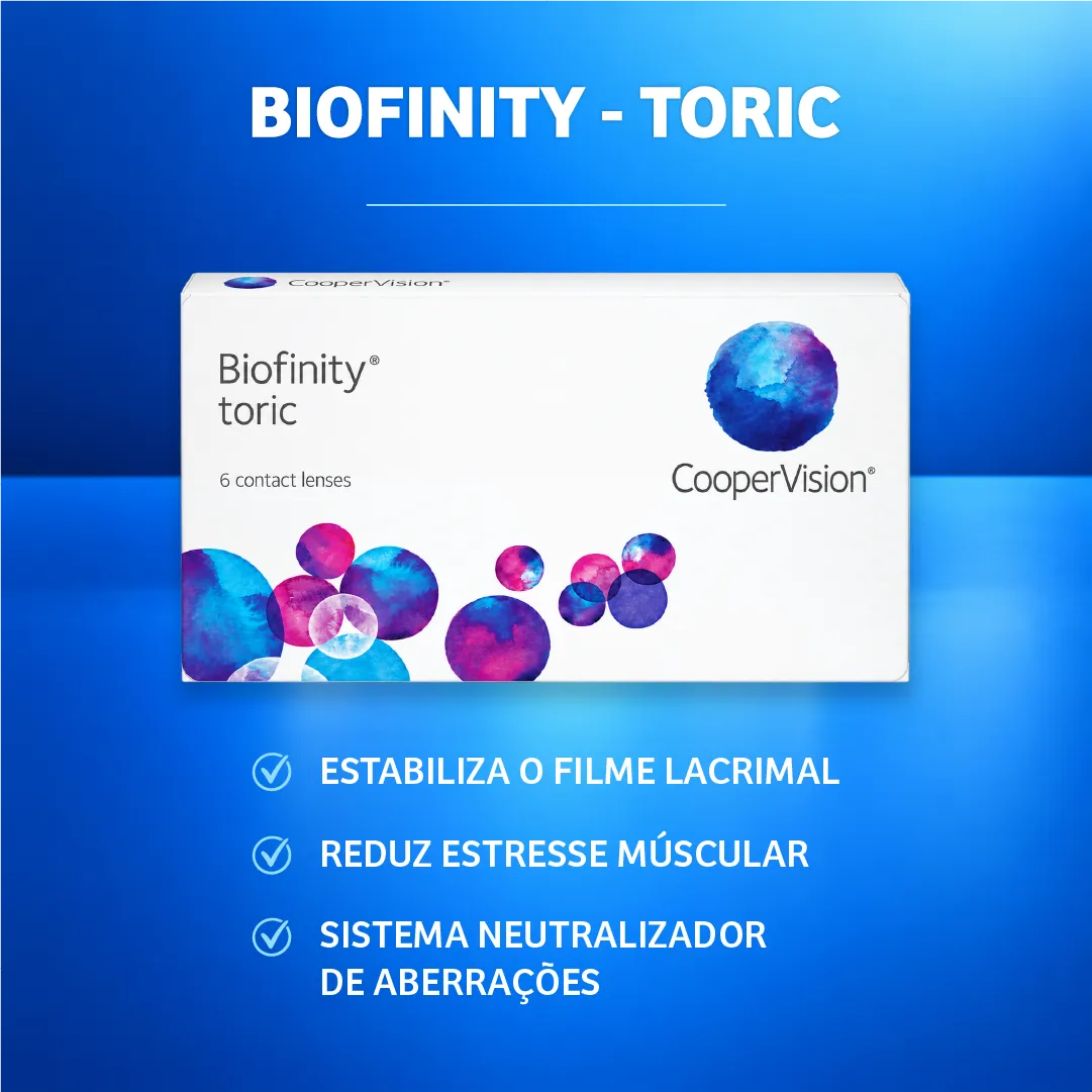 Caixa da lente de contato Biofinity Toric CooperVision