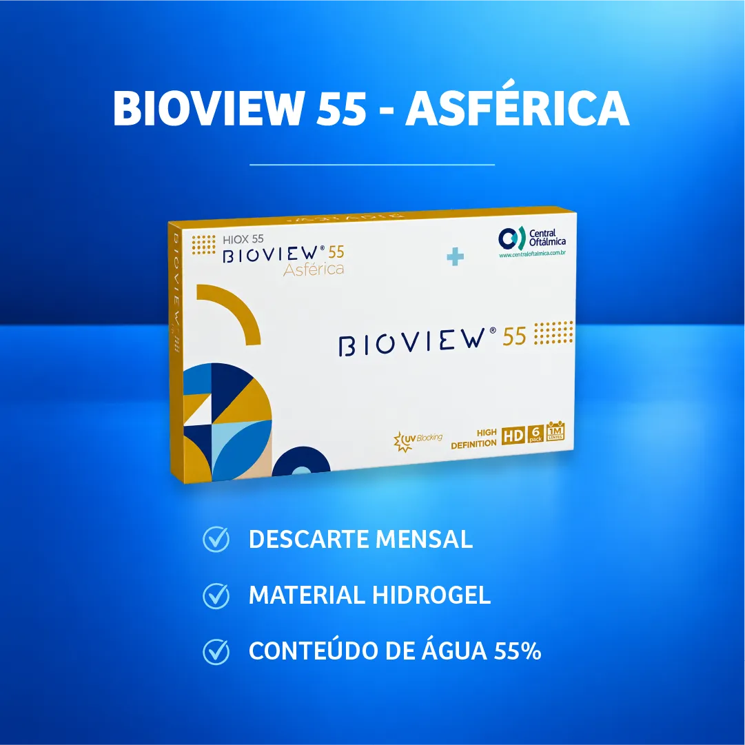 Caixa da lente de contato Bioview 55 Asférica Central Oftálmica