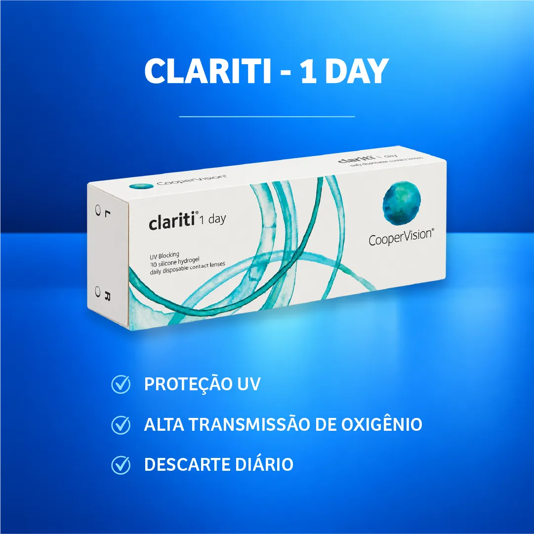 Caixa da lente de contato Clariti 1 Day CooperVision