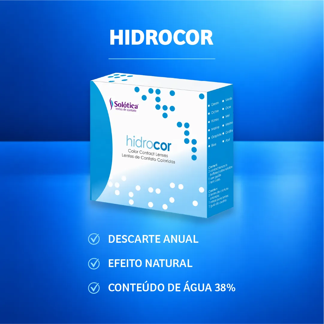 Caixa da lente de contato Hidrocor Anual Solótica