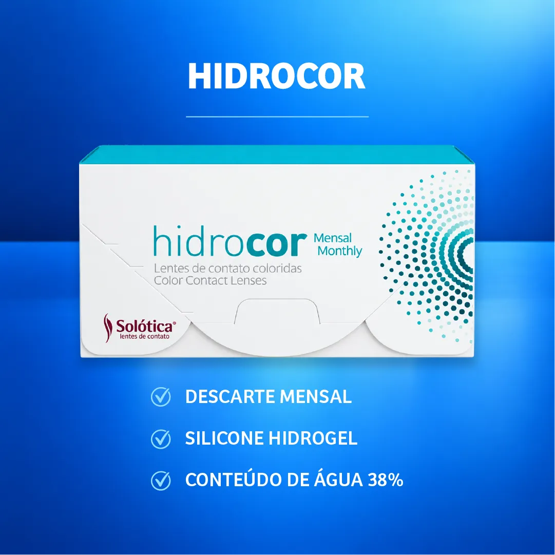 Caixa da lente de contato Hidrocor Mensal Solótica