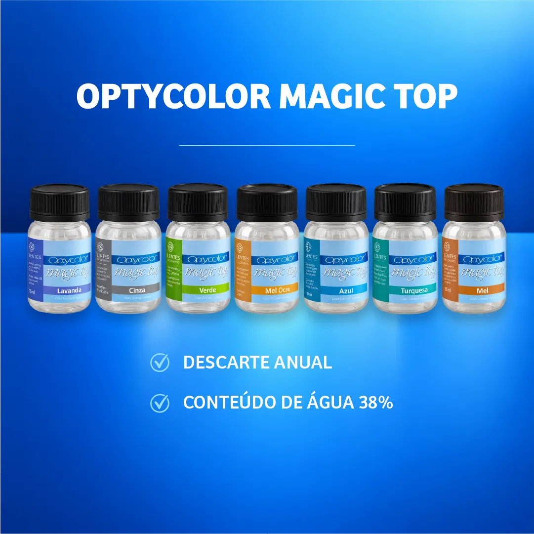 Frascos da lente de contato Optycolor Magic Top Optolentes