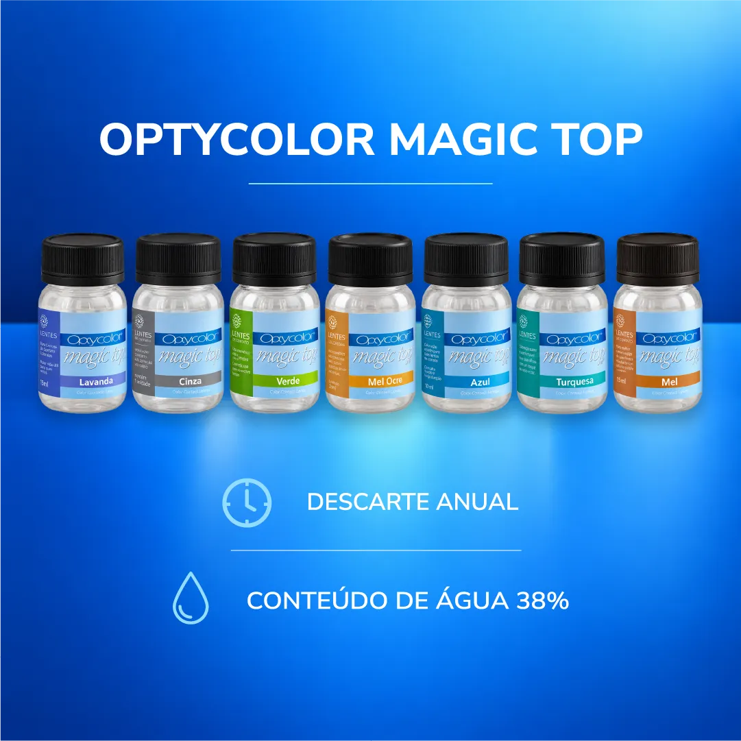 Frascos da lente de contato Optycolor Magic Top Optolentes