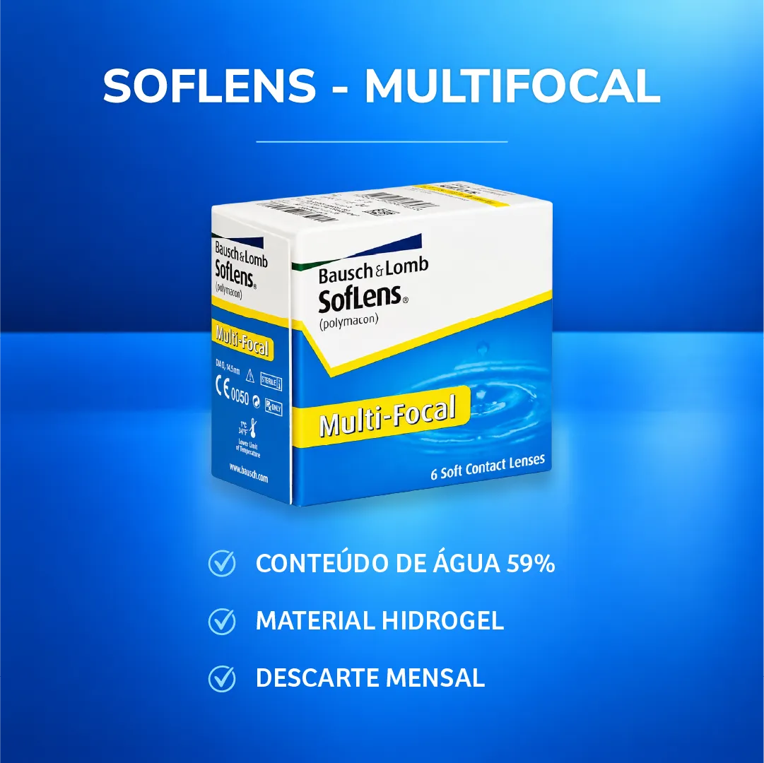 Caixa da lente de contato SofLens Multi-Focal Bausch + Lomb