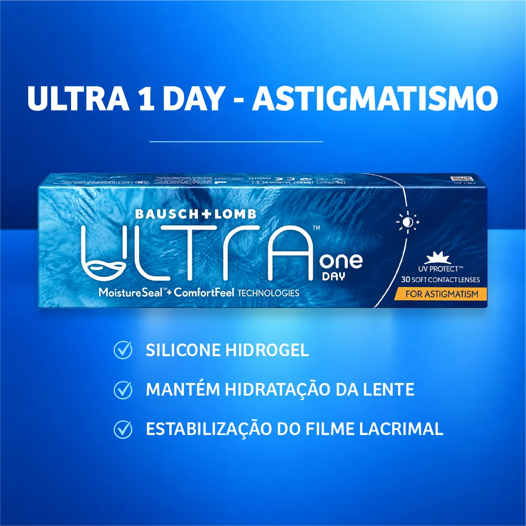 Caixa da lente de contato Ultra 1-Day para Astigmatismo Bausch + Lomb