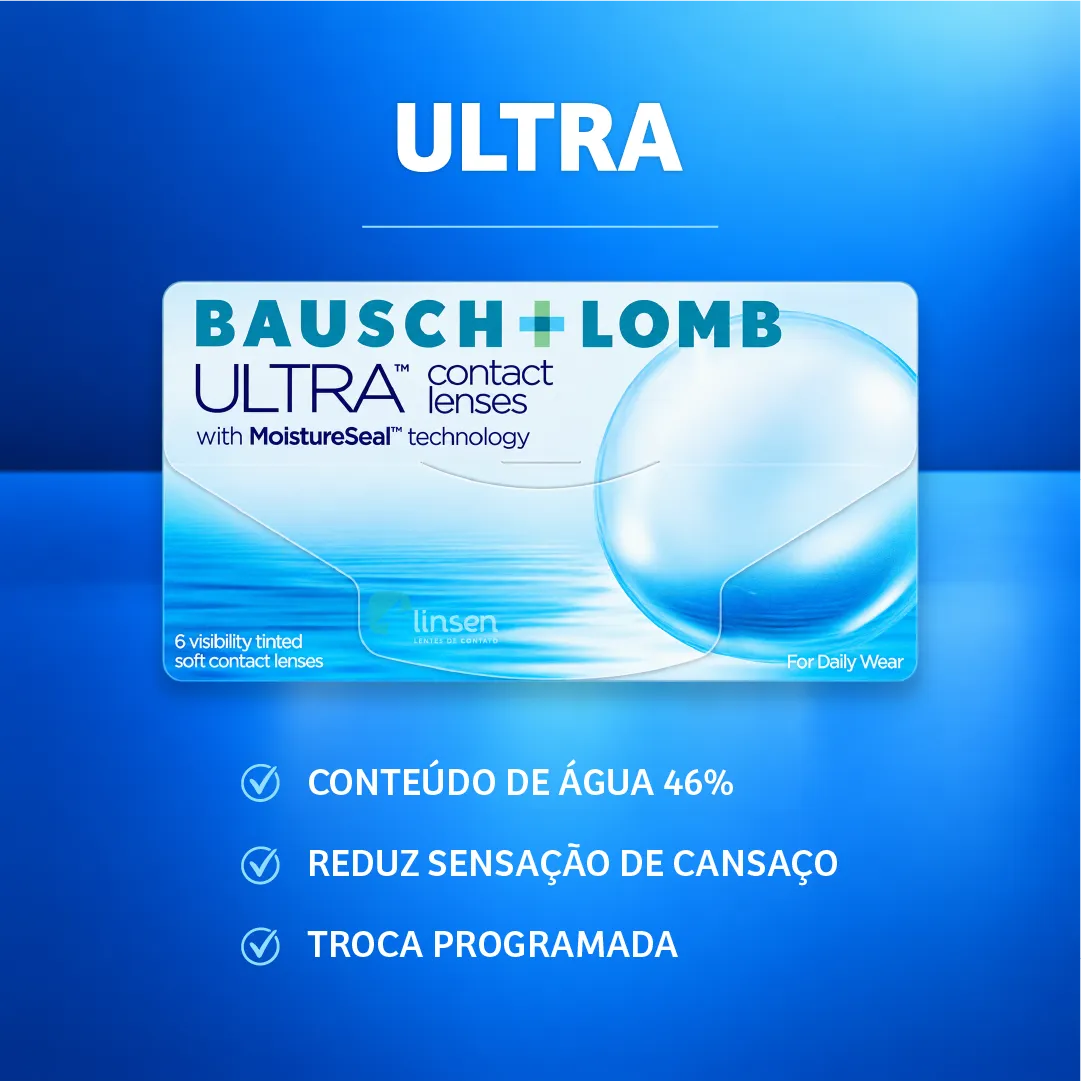 Caixa da lente de contato Ultra Bausch + Lomb